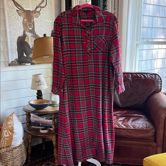 Pajamagram Red Plaid Flannel  Nightgown - Picture 1 of 6
